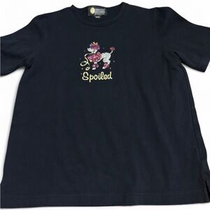 Christine Alexander Black Tee with Colorful Embellishments